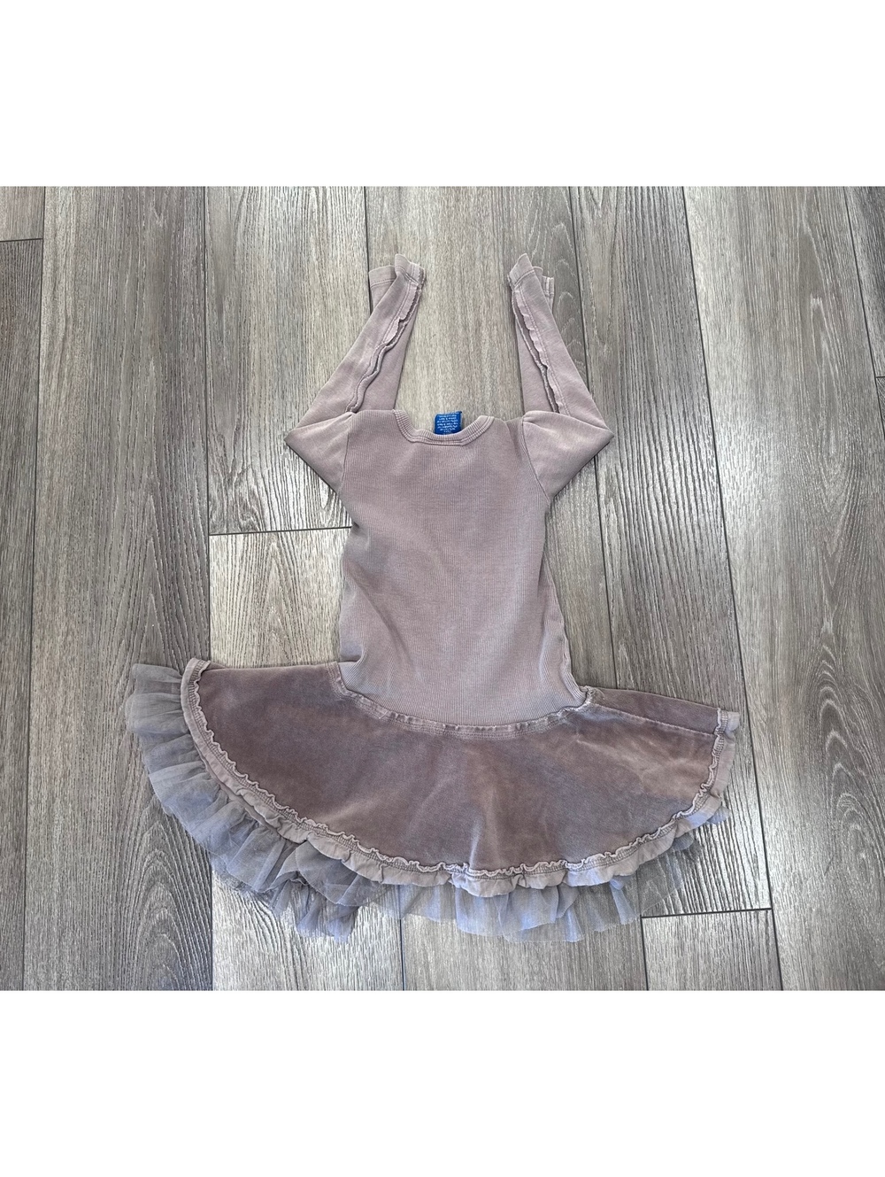 Naartjie Girls' Long Sleeve Dress with Velvet Skirt and Tulle - Picture 2 of 5